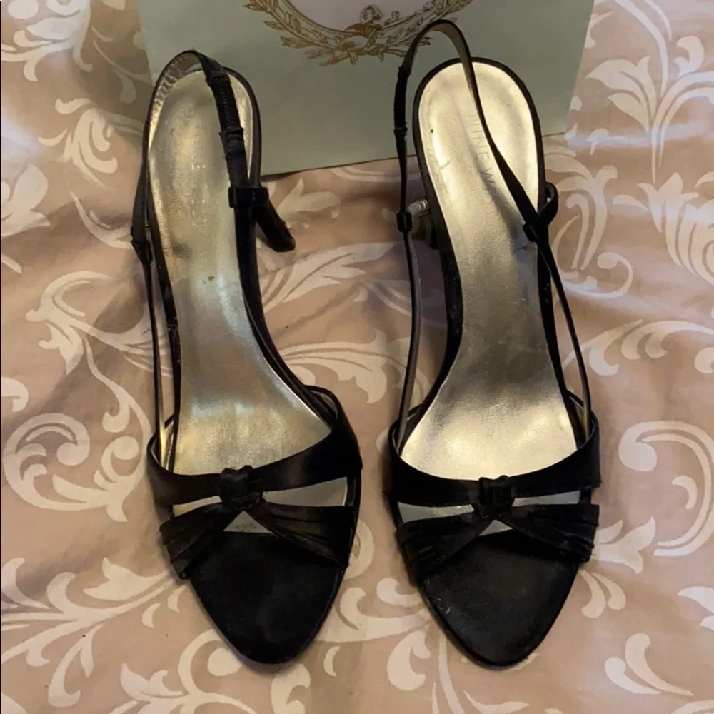 Nine West Silk Black Dress Heels - Picture 2 of 6